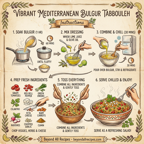 Vibrant Mediterranean Bulgur Tabbouleh instructions