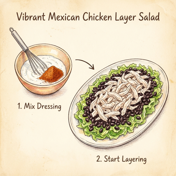 Vibrant Mexican Chicken Layer Salad instructions