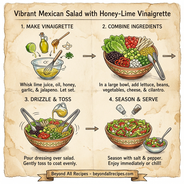 Vibrant Mexican Salad with Honey-Lime Vinaigrette instructions