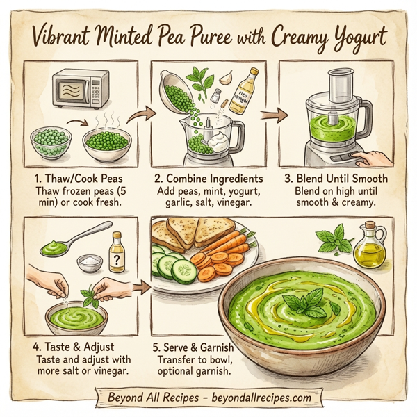 Vibrant Minted Pea Puree with Creamy Yogurt instructions