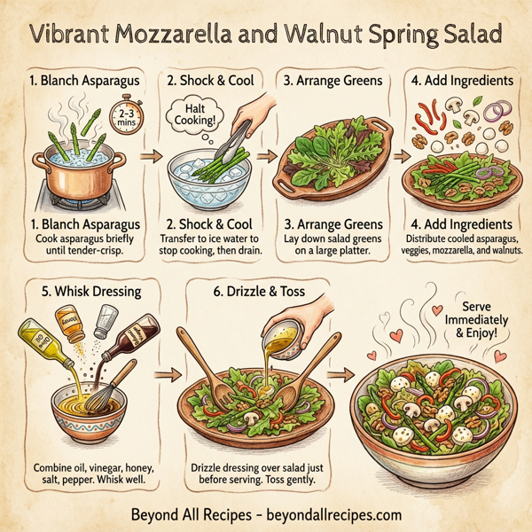 Vibrant Mozzarella and Walnut Spring Salad instructions