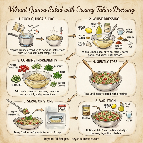 Vibrant Quinoa Salad with Creamy Tahini Dressing instructions