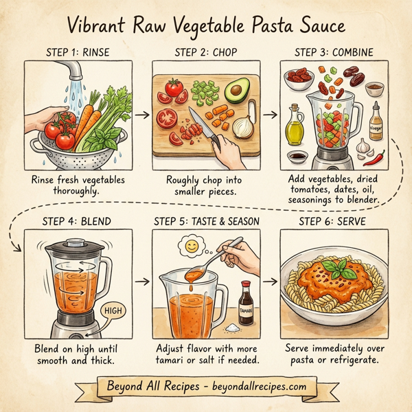 Vibrant Raw Vegetable Pasta Sauce instructions