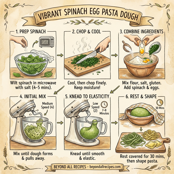 Vibrant Spinach Egg Pasta Dough instructions