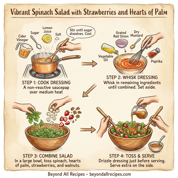 Vibrant Spinach Salad with Strawberries and Hearts of Palm instructions