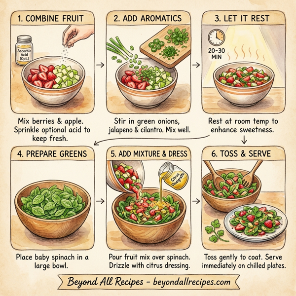 Vibrant Spinach and Berry Delight Salad instructions