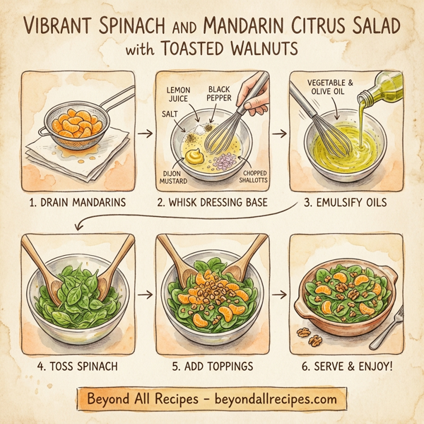 Vibrant Spinach and Mandarin Citrus Salad with Toasted Walnuts instructions