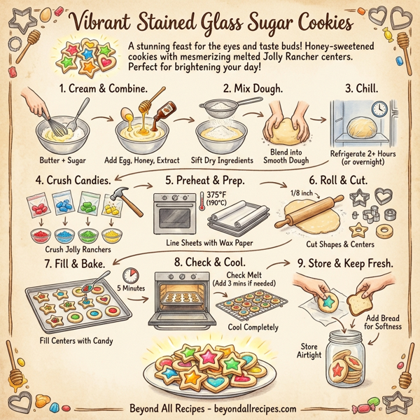 Vibrant Stained Glass Sugar Cookies instructions