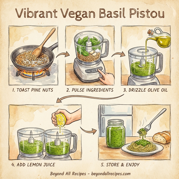 Vibrant Vegan Basil Pistou instructions