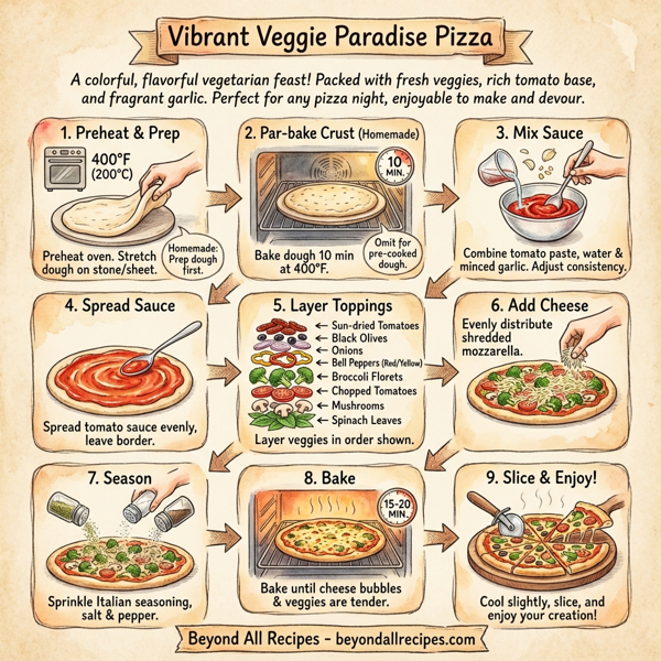 Vibrant Veggie Paradise Pizza instructions