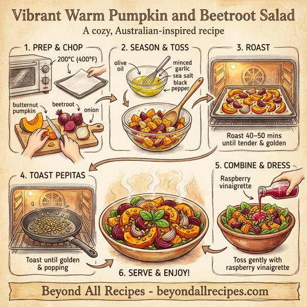 Vibrant Warm Pumpkin and Beetroot Salad instructions