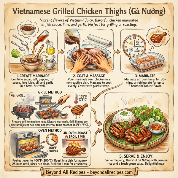 Vietnamese Grilled Chicken Thighs (Gà Nướng) instructions