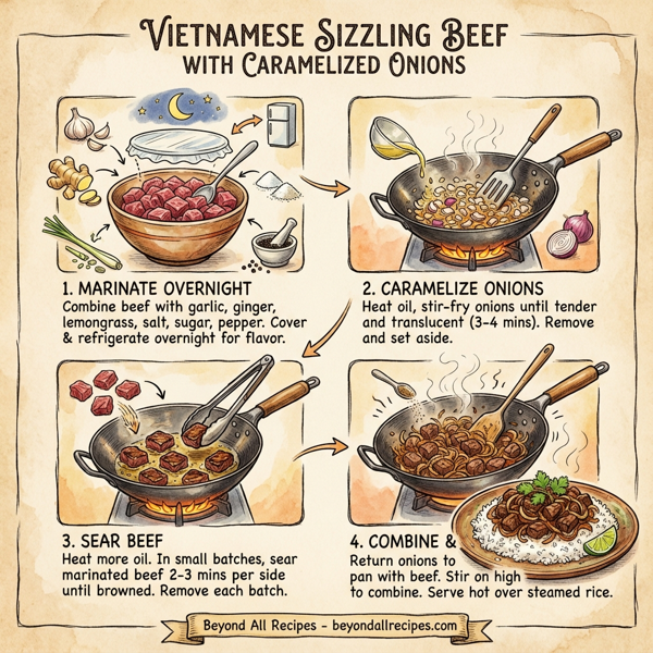 Vietnamese Sizzling Beef with Caramelized Onions instructions