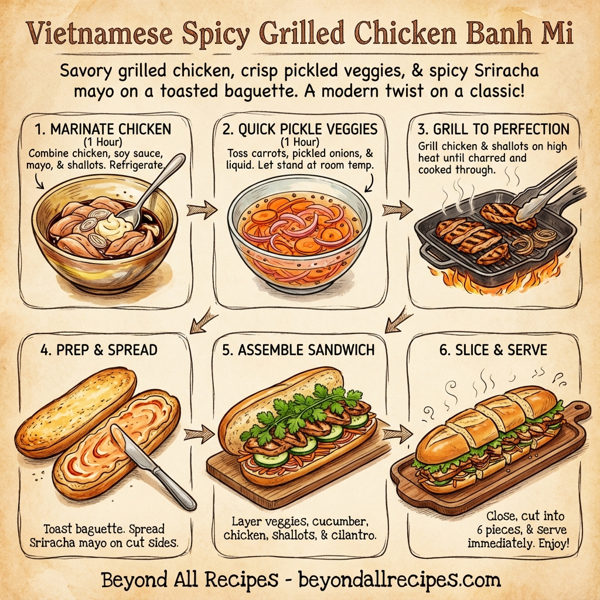 Vietnamese Spicy Grilled Chicken Banh Mi instructions