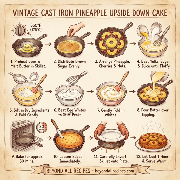Vintage Cast Iron Pineapple Upside Down Cake instructions