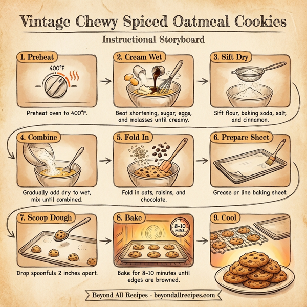 Vintage Chewy Spiced Oatmeal Cookies instructions