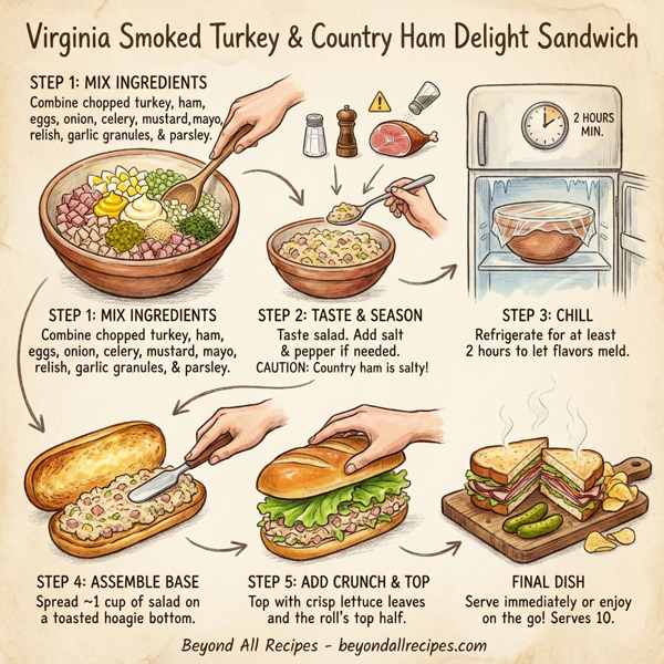 Virginia Smoked Turkey & Country Ham Delight Sandwich instructions