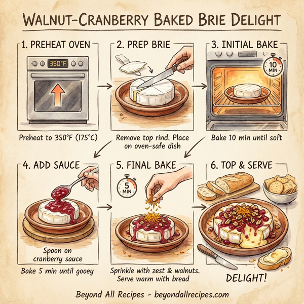 Walnut-Cranberry Baked Brie Delight instructions