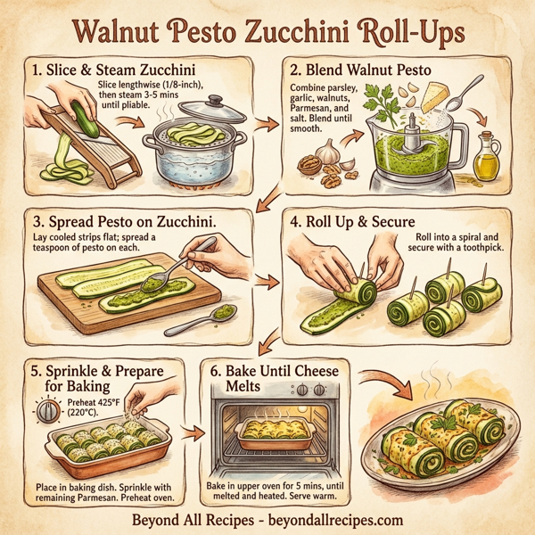 Walnut Pesto Zucchini Roll-Ups instructions