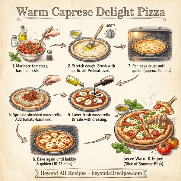 Warm Caprese Delight Pizza instructions