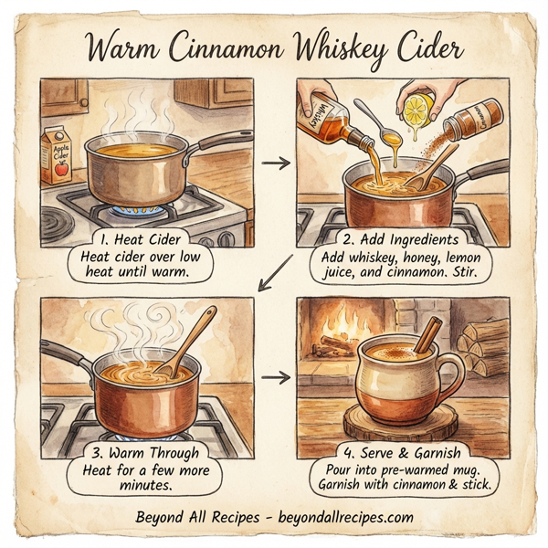 Warm Cinnamon Whiskey Cider instructions
