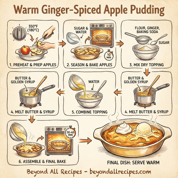 Warm Ginger-Spiced Apple Pudding instructions