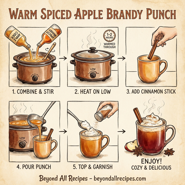 Warm Spiced Apple Brandy Punch instructions