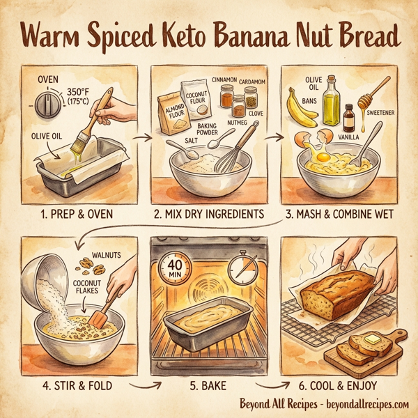 Warm Spiced Keto Banana Nut Bread instructions