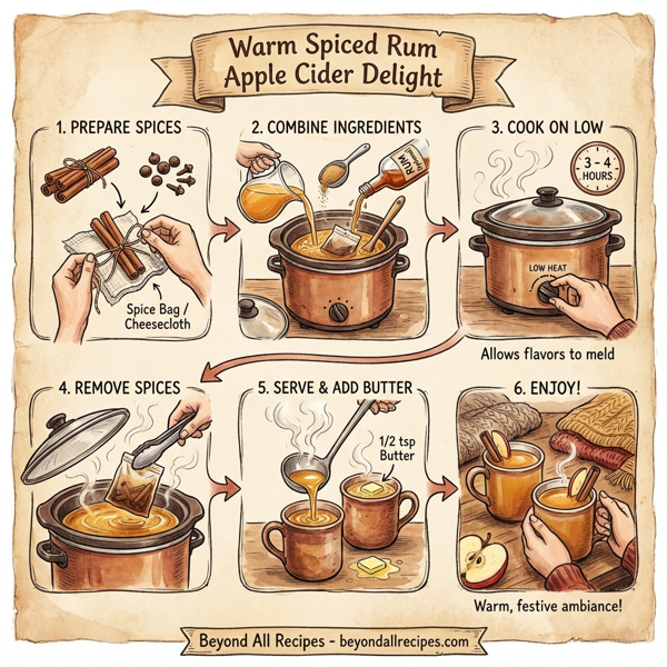 Warm Spiced Rum Apple Cider Delight instructions