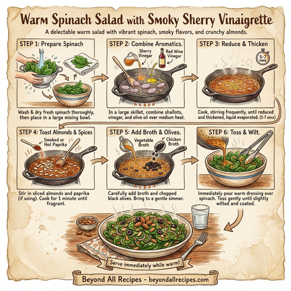 Warm Spinach Salad with Smoky Sherry Vinaigrette instructions