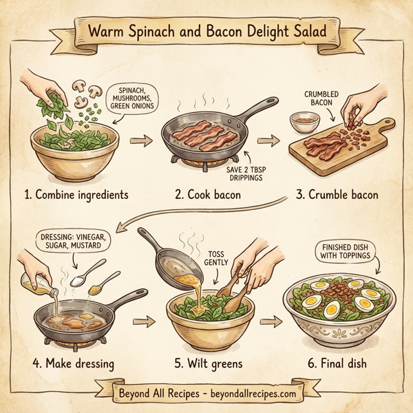 Warm Spinach and Bacon Delight Salad instructions