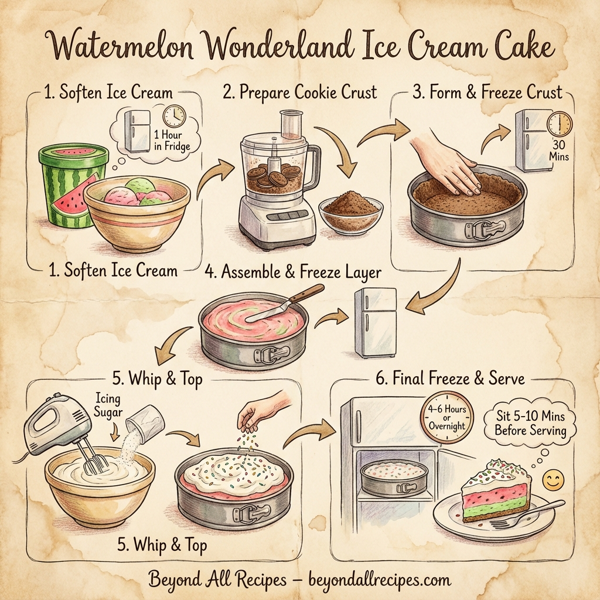 Watermelon Wonderland Ice Cream Cake instructions