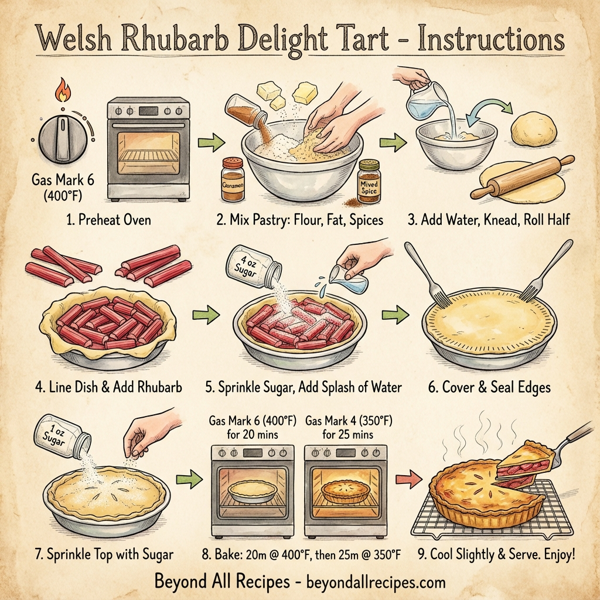 Welsh Rhubarb Delight Tart instructions