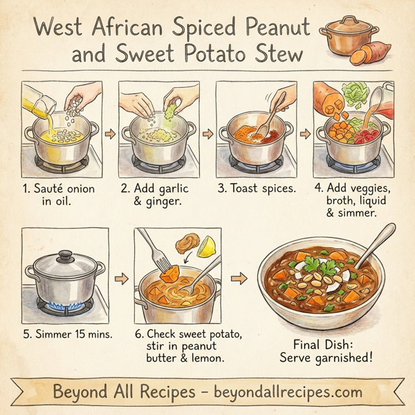 West African Spiced Peanut and Sweet Potato Stew instructions