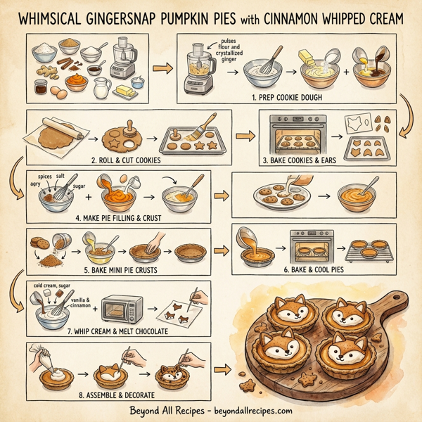 Whimsical Gingersnap Pumpkin Pies with Cinnamon Whipped Cream instructions