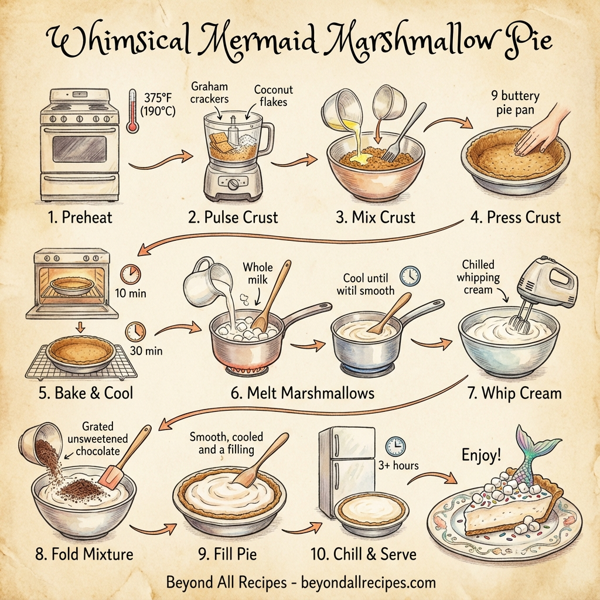 Whimsical Mermaid Marshmallow Pie instructions
