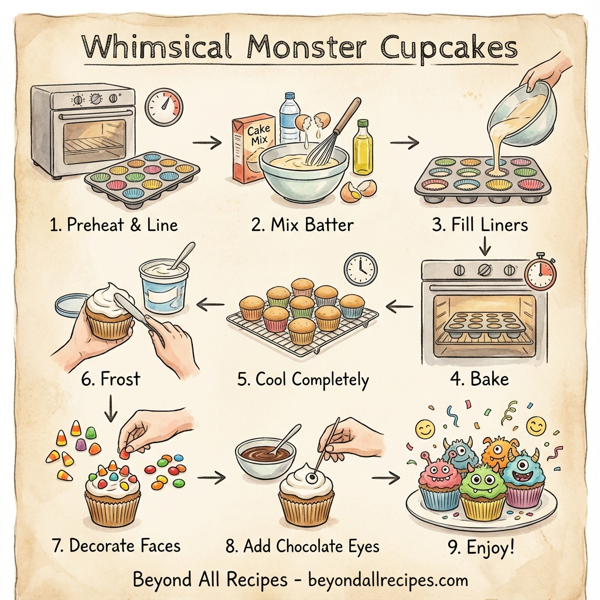 Whimsical Monster Cupcakes instructions