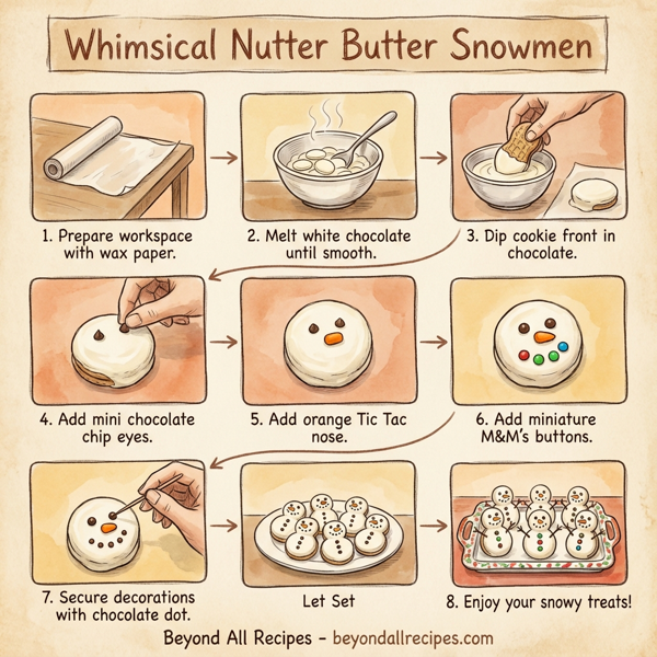 Whimsical Nutter Butter Snowmen instructions