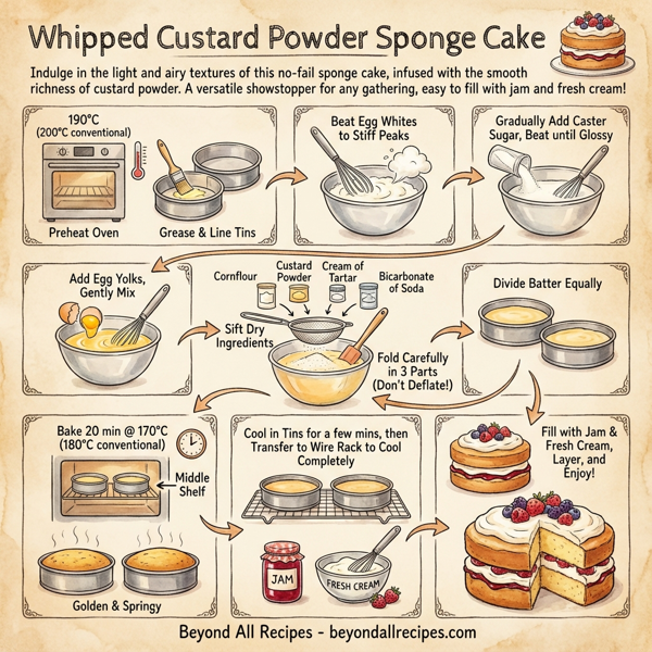 Whipped Custard Powder Sponge Cake instructions