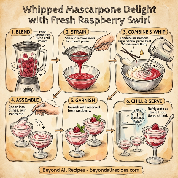 Whipped Mascarpone Delight with Fresh Raspberry Swirl instructions