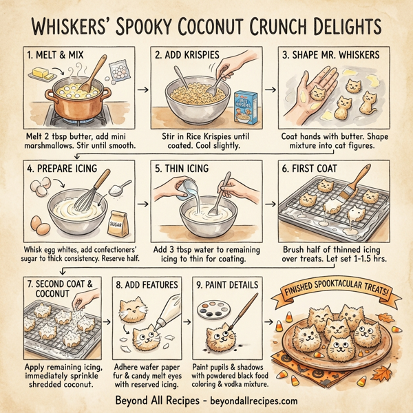 Whiskers’ Spooky Coconut Crunch Delights instructions