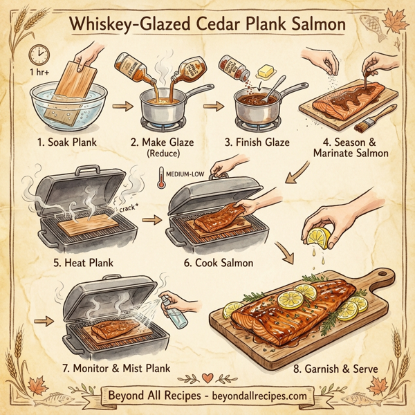 Whiskey-Glazed Cedar Plank Salmon instructions