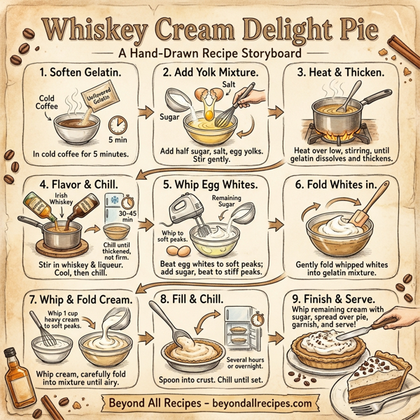 Whiskey Cream Delight Pie instructions
