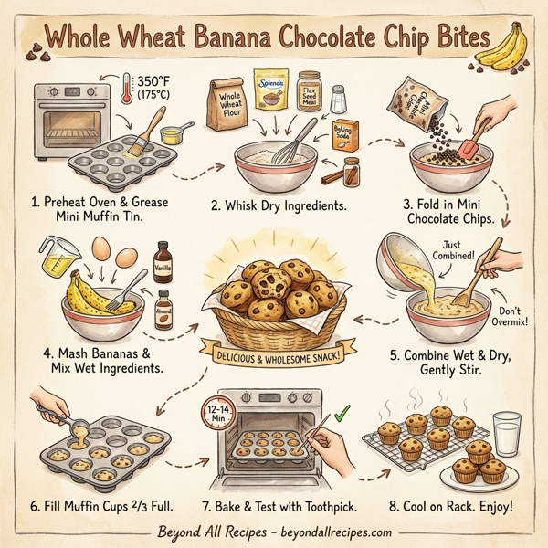 Whole Wheat Banana Chocolate Chip Bites instructions