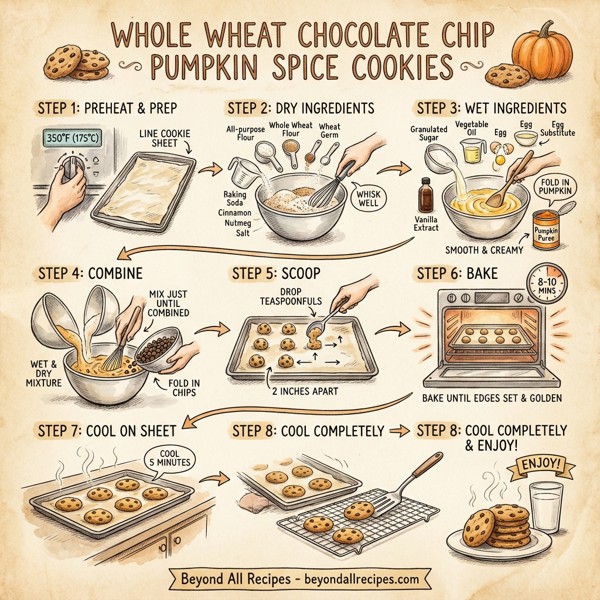 Whole Wheat Chocolate Chip Pumpkin Spice Cookies instructions