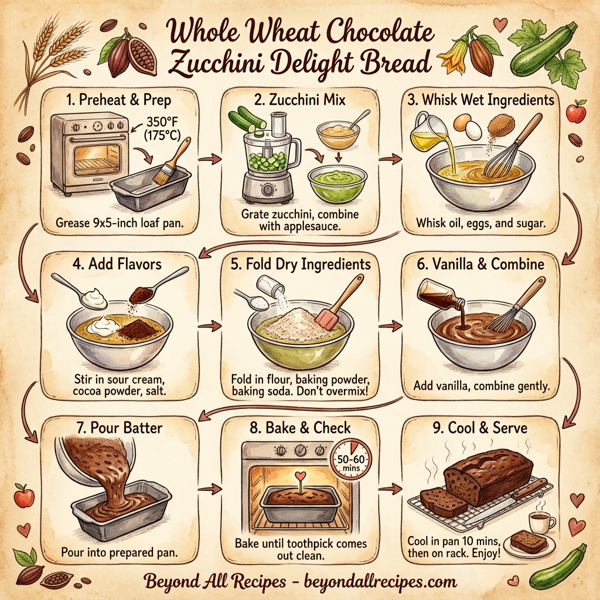 Whole Wheat Chocolate Zucchini Delight Bread instructions