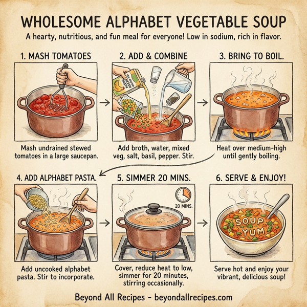 Wholesome Alphabet Vegetable Soup instructions