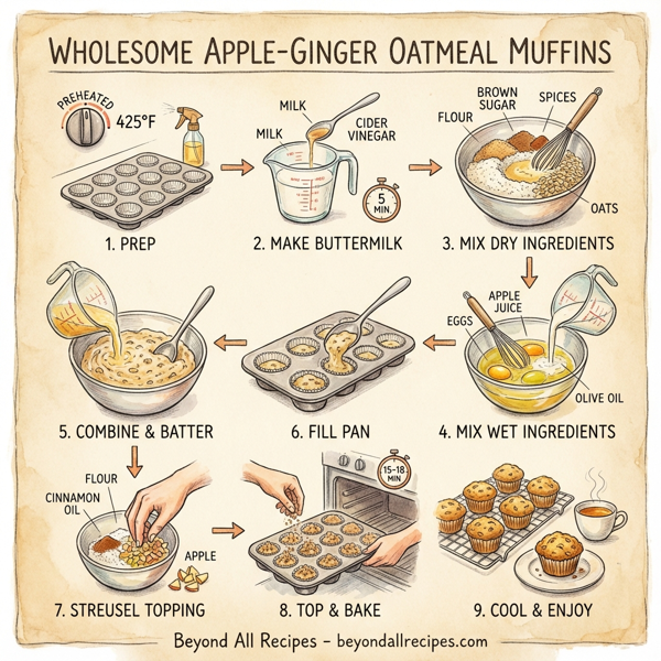 Wholesome Apple-Ginger Oatmeal Muffins instructions