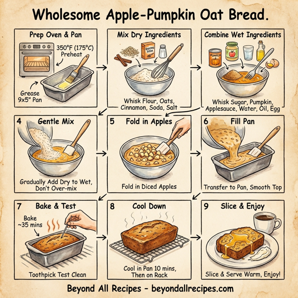 Wholesome Apple-Pumpkin Oat Bread instructions