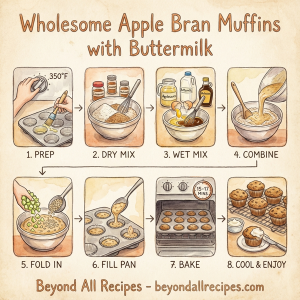 Wholesome Apple Bran Muffins with Buttermilk instructions